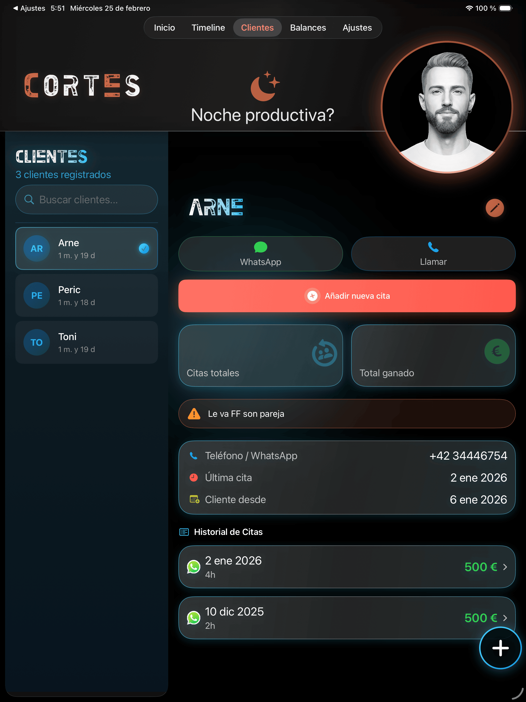 Cortes en iPad — Clientes